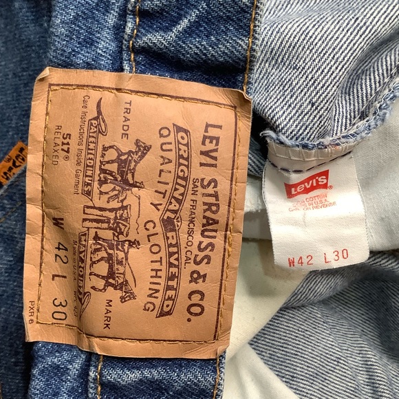 ❗️SOLD❗️Levi’s Vintage Orange Tab 517 Relaxed 42X30 Medium Wash Made In USA - Picture 7 of 8